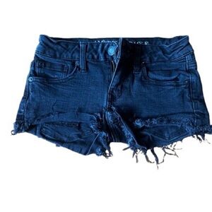 American Eagle Black Super Low Shortie Shorts - Size 00